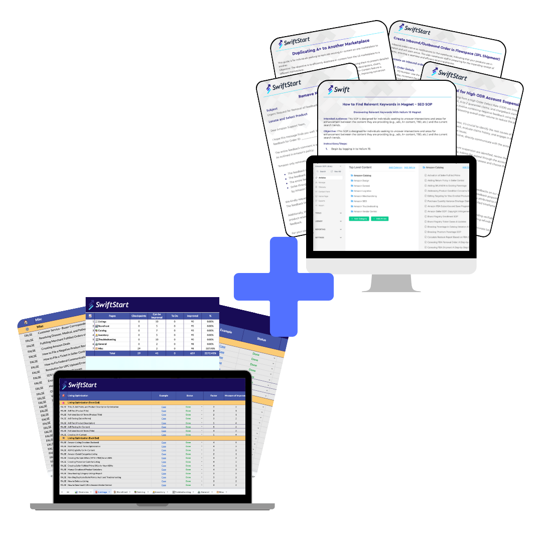 Amazon Checklist + Amazon SOP Library Bundle - SwiftStart 